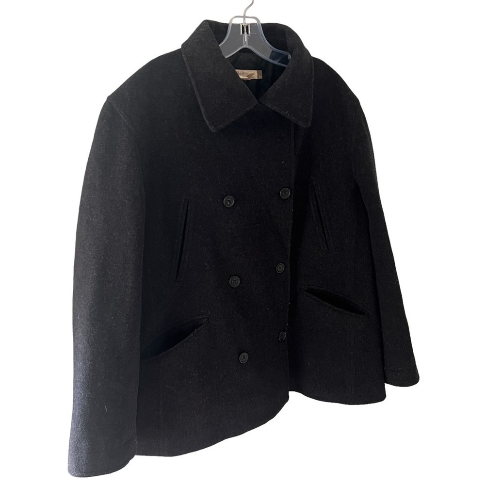 J Crew Vintage Cashmere Wool Blend Winter Pea Coat Thinsulate Lining Size Large